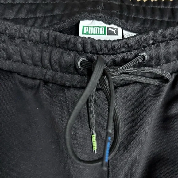 Puma Mens Track Pants XL Black Green Blue Stripe Joggers Athletic Sweatpants - Picture 5 of 10